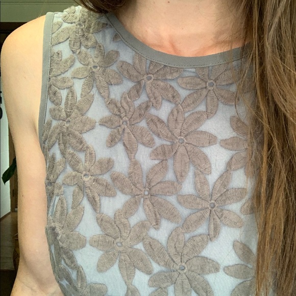 💛 Gray Floral Embroidered Xhilaration Mini Dress - Picture 6 of 9